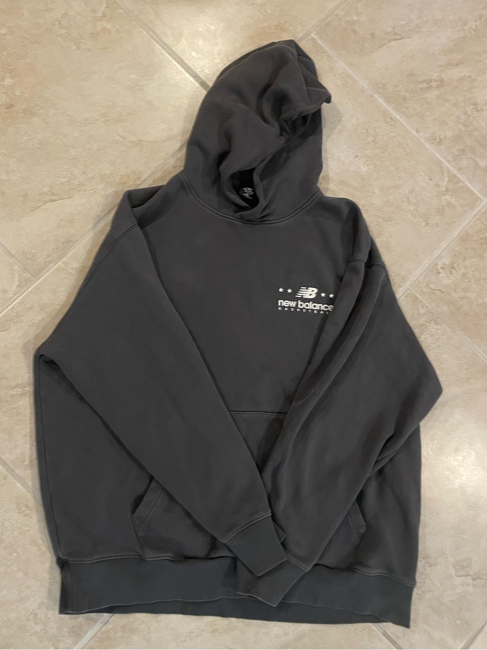 New Balance Black Pullover Hoodie with Logo Tag